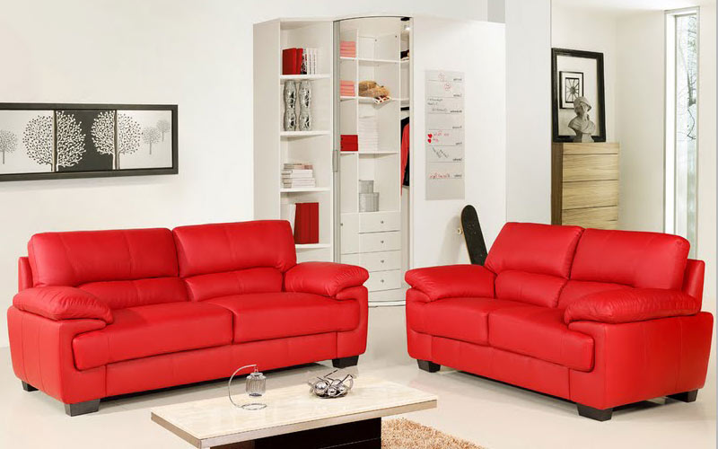 Red Leather Sofas Chelsea